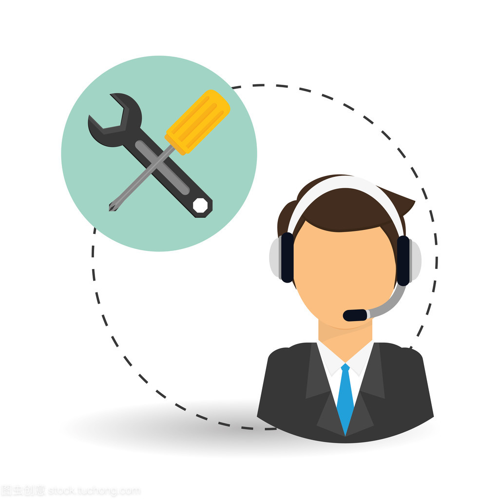 技術(shù)服務(wù)。電話中心圖標(biāo)。支持概念